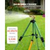 Impact Sprinkler on Tripod Base, Heavy Duty Tripod Sprinklers with Brass Head & 3/4" Connector, 360 Degree Large Area Coverage Irrigation Sprinkler