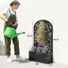 Metal Garden Bed with Trellis for Climbing Plants, Freestanding or Wall Mounted Flower Bed