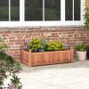 46 x 24 x 16 Inch Rectangular Planter Box with Drainage Holes for Backyard Garden Lawn