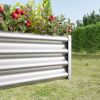 4×2×1ft  Galvanized Metal Raised Garden Bed, Planter Box Rectangle Raised Planter for Flowers Plants, Vegetables Herb Silver
