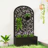 Metal Garden Bed with Trellis for Climbing Plants, Freestanding or Wall Mounted Flower Bed