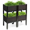 Set of 4 Elevated Flower Vegetable Grow Planter Box