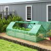 8.6 x 3 x 1ft Raised Garden Bed with Mini Greenhouse, Galvanized Raised Garden Bed with Cover for Herbs and Vegetables